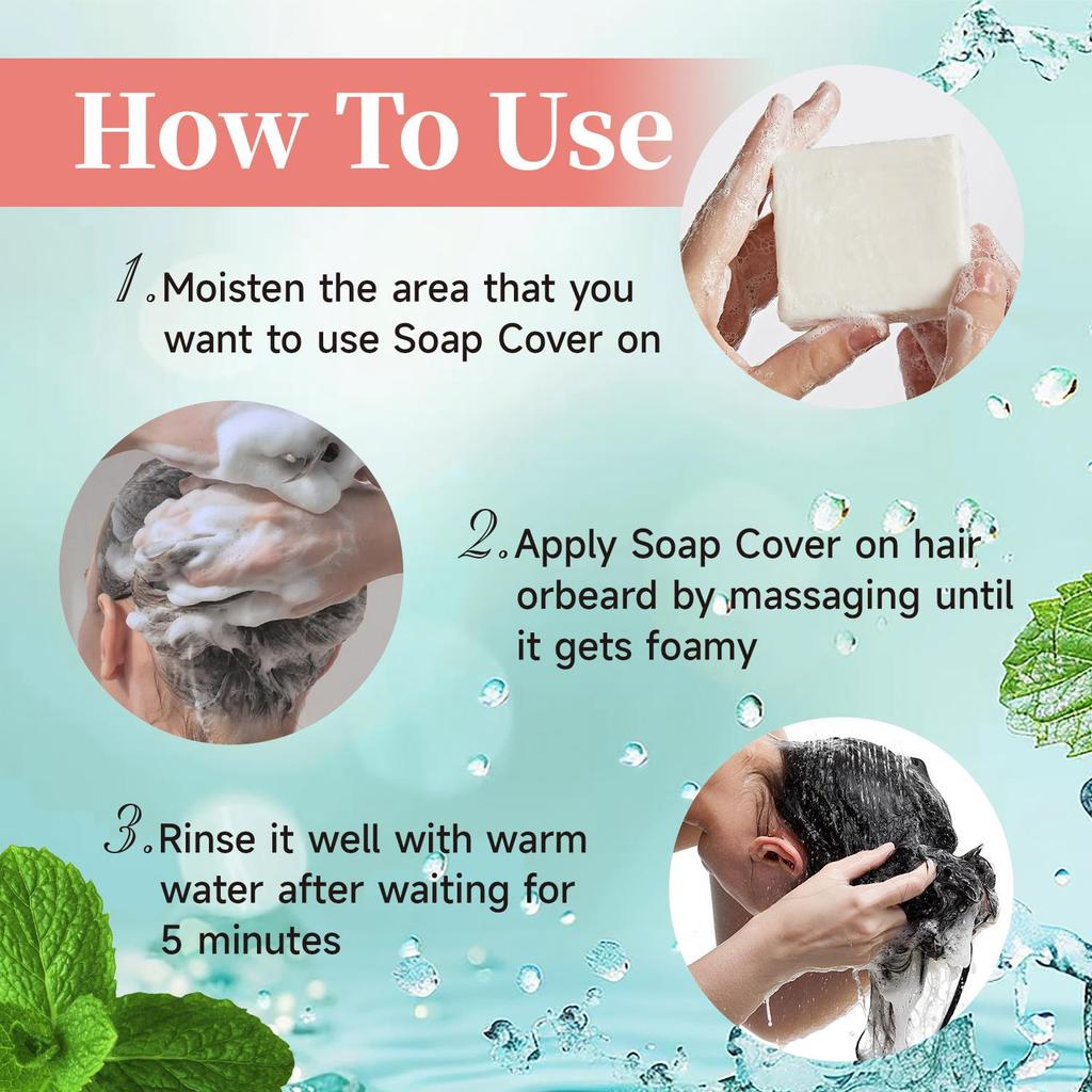 Tea Tree & Mint Solid Soap-Deep Refraash and Cleanse With Tree & Mint-Suitable for All Hair Types, 100g