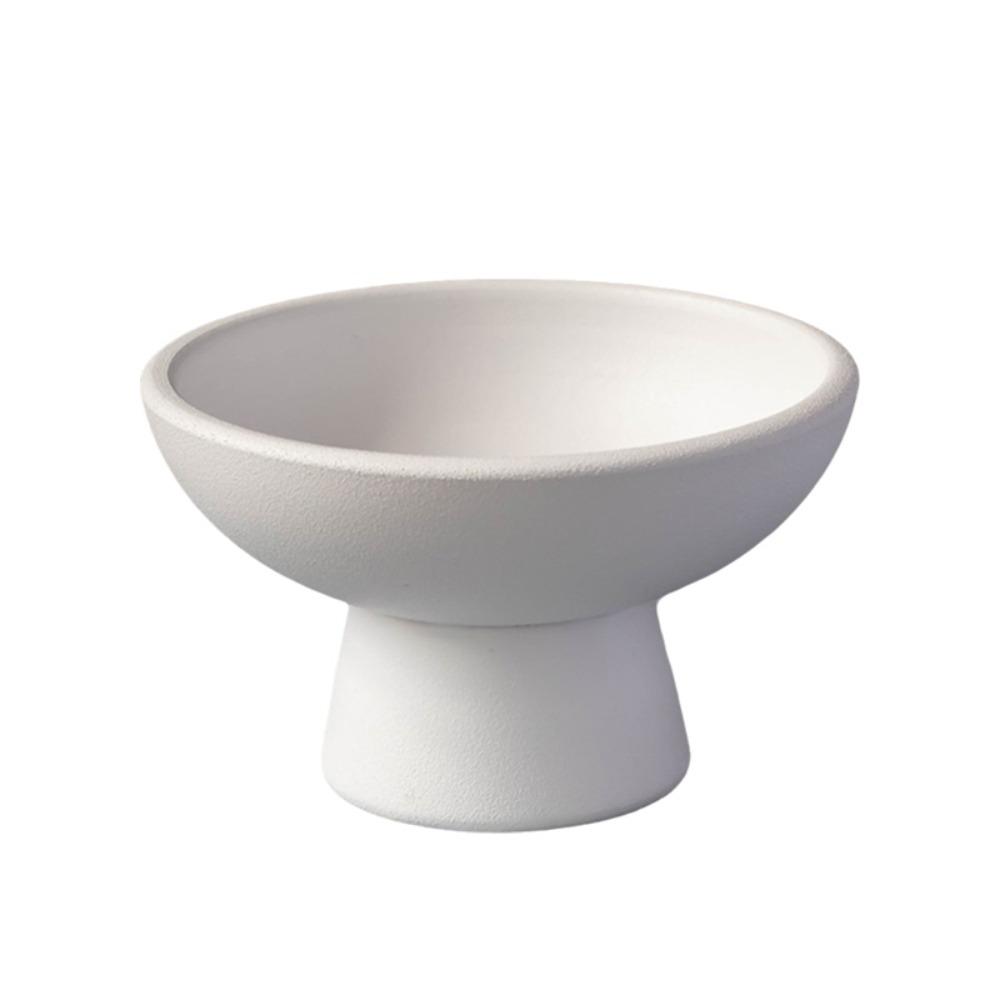 

Solid Color Ceramics High Footed Fruit Tray Chinese Style Snack Tray Classic Tribute Tray Pudding Style A