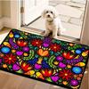 1pc Flannel Floor MatBoho Floral Print Area Rug Vibrant Folk Art Botanical Floor Mat Decorative Non-Slip Carpet For Living Room Home DecorNon-Slip, Ma