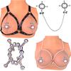 FRRK Nipple Clamps Rounded Special Nipple Leather Bondage Chain Clips Breast Nipple Clamp Stimulation for Women SM Toy, Faak Toy