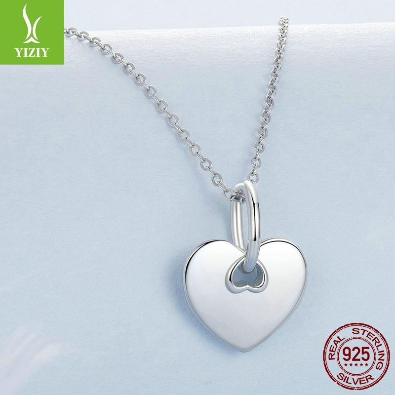 Simple Love Can Be Engraved Diy Pendant, Fashionable And Versatile S925 Sterling Silver Bracelet Necklace Beaded.