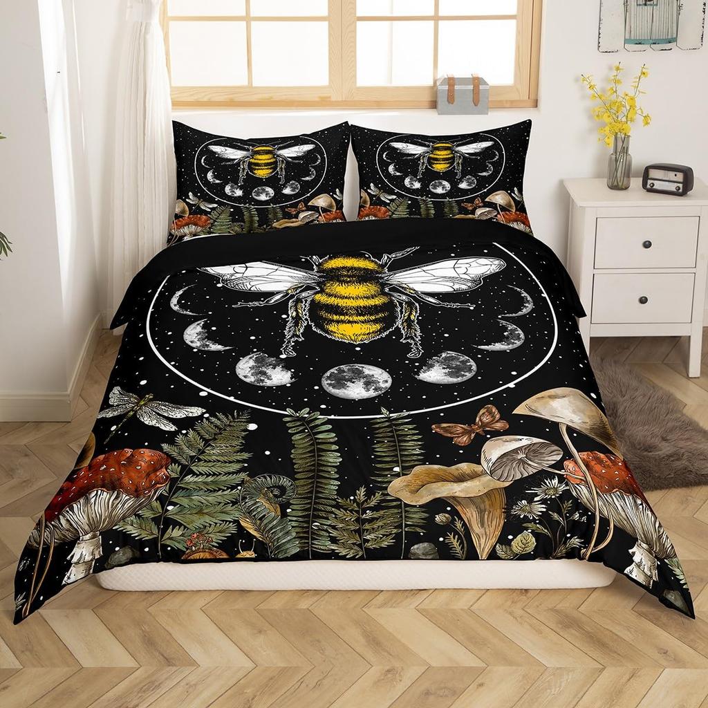 Cartoon Mushrooms Duvet Cover Sets Girls Boys Women Room Decor Kawaii Bedding Cover Set Queen King Single Twin Size No Comforter