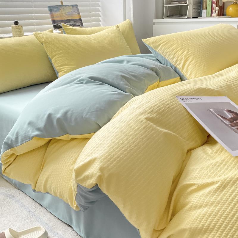 2025 All-Season Home Textile Bedding Set: Bed Sheet, Duvet Cover, Quilt Cover for Student Dorms - 3-Piece Set