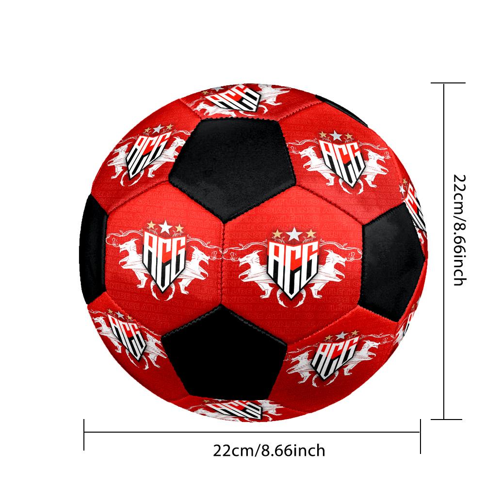Atlético Goianiense Indoor Soccer Ball Colorful All Ages Size 5 Machine Stitched PVC Competition Ready Durable High-Bounce