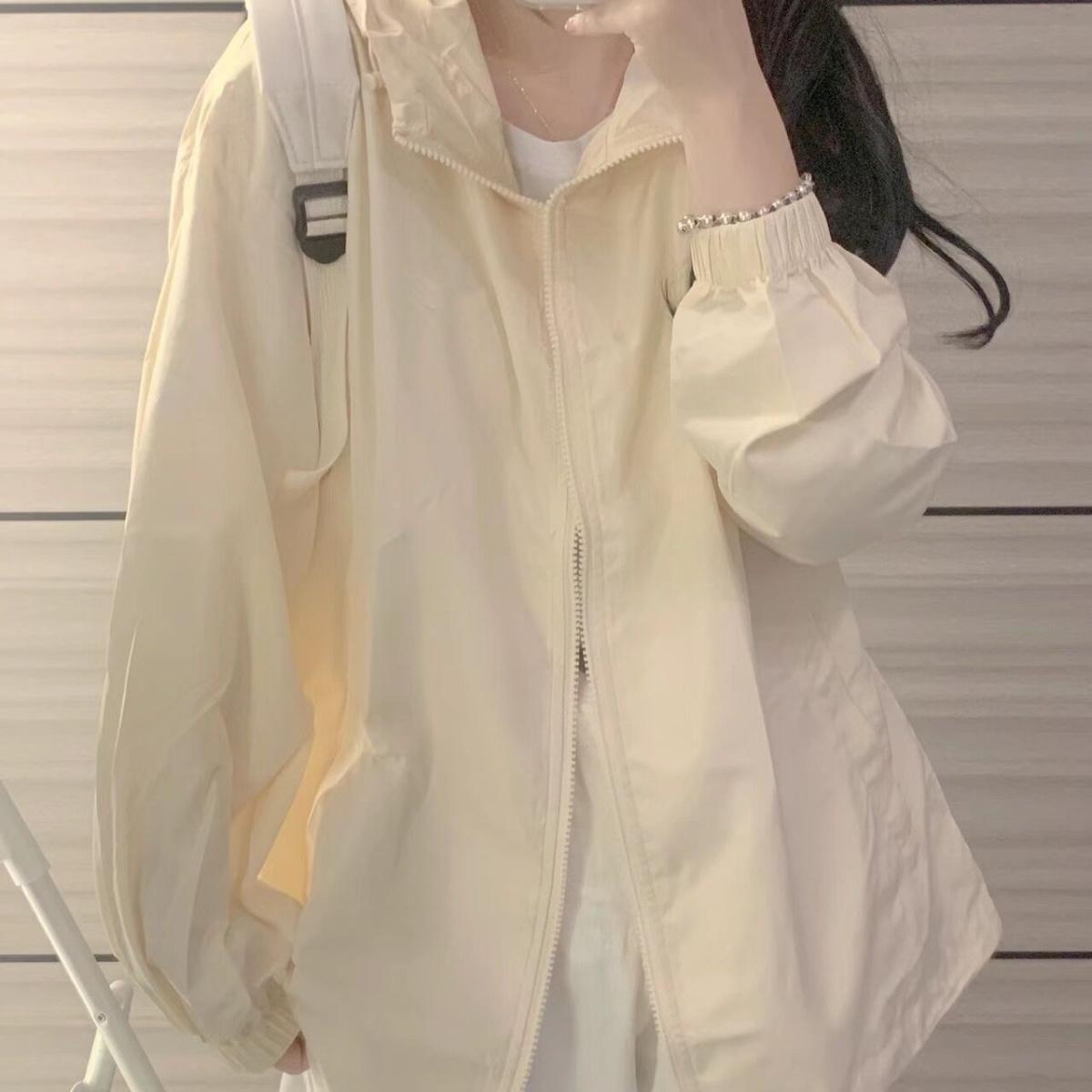 

WTEMPO Жіночі сонцезахисні спортивні пальта на відкритому повітрі сонцезахисний капелюх крижаний шовк сонцезахисний одяг вітровка проти УФ XXL абрикосовий