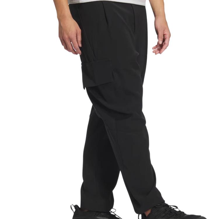 Adidas Sports Lifestyle Series Wu Zong Series Multi-Pocket Tapered Solid Color Knitted Sports Pants Men Pants Black JL9355