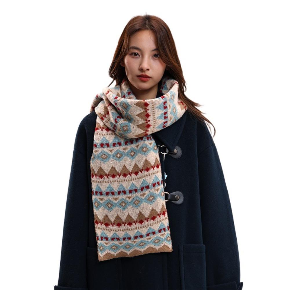 Thickened Winter Knitted Scarves Korean Style Woolen Neckerchiefs Simple Women Scarf  Male