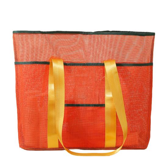 Beach Mesh Bag Large Capacity with Reinforced Bottom Tote Holds Wet Swimsuits Foldable Travel
