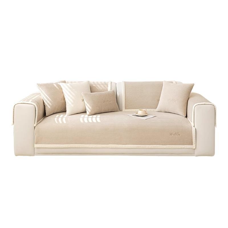 Plush Sofa Cushion Non-Slip Cream Style Winter Cushion Simple Modern Living Room Backrest Sofa Cover Slipcover