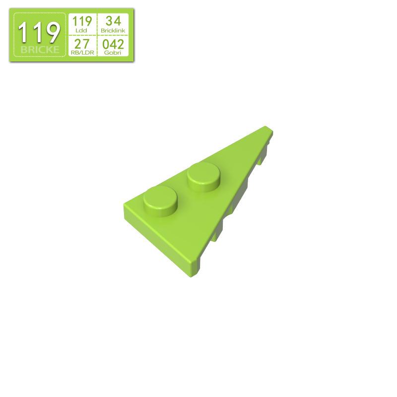 BRICKE 65426 2x4 Right Angle Wedge Plate (27°) - LEGO Compatible Building Block 50g (~91 pieces)