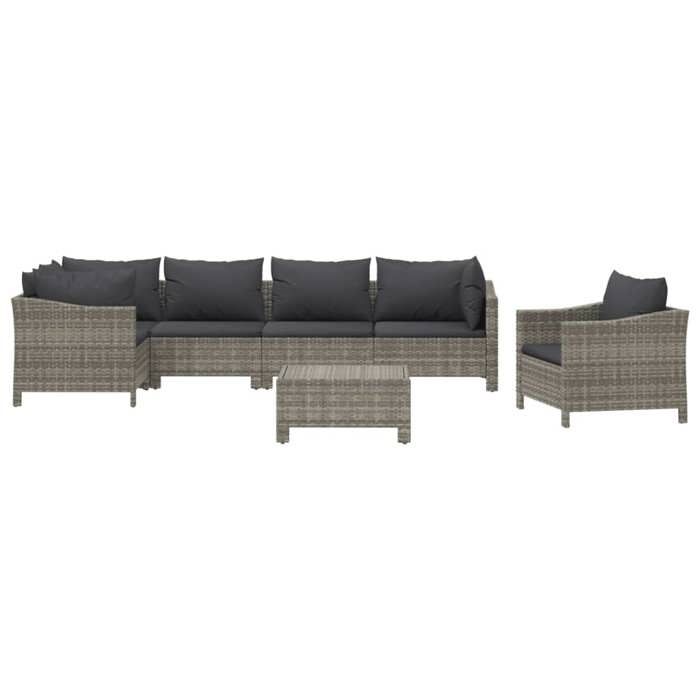 VidaXL Salon de Jardin avec Coussins 7 pcs, Ensemble de Meubles de Terrasse, Mobilier d'Extérieur, Canapé de Patio, Moderne, 3187283