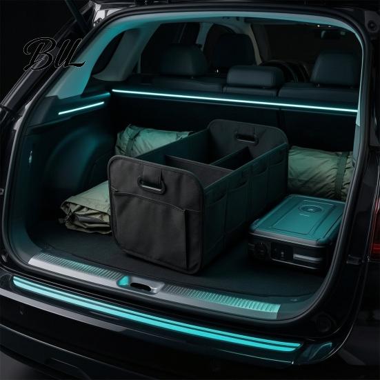 Car Trunk Organizer Organizer, Partitioned Compartments Design, Durable Waterproof Foldable Storage Oxford Cargo Container for Vehicle And Home