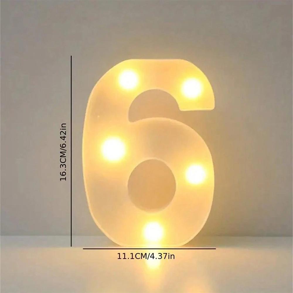 Number 0-9 LED Lights Luminous  Lamp Wedding Decorative Night Light Birthday Party Bedroom Home Decoration