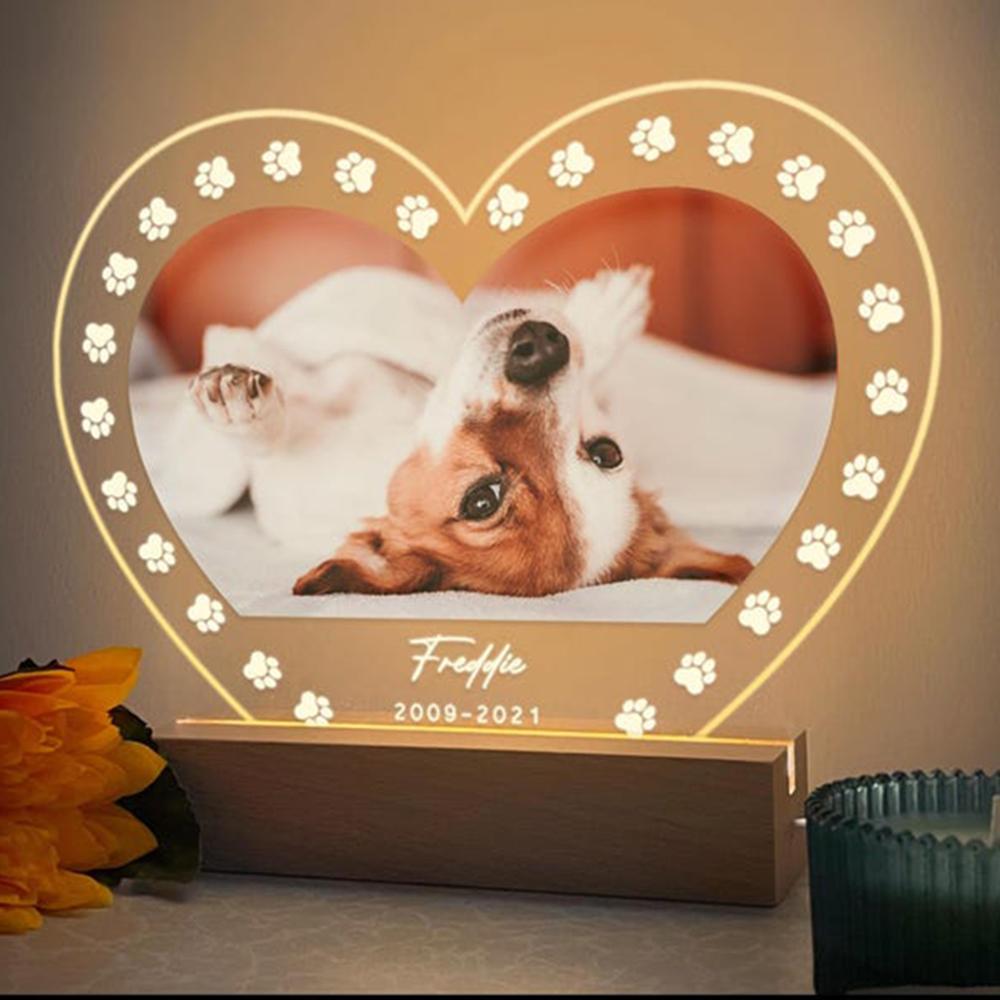 Personalized Dog Memorial Night Light Custom Dog Photo Pet Loss Gift Remembrance Keepsake Sympathy Gift for Dog Owners To Honor