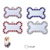 Pet Tag With Bone Shape And Sparkling Diamond Edge Stylish Metal Tag For Dogs