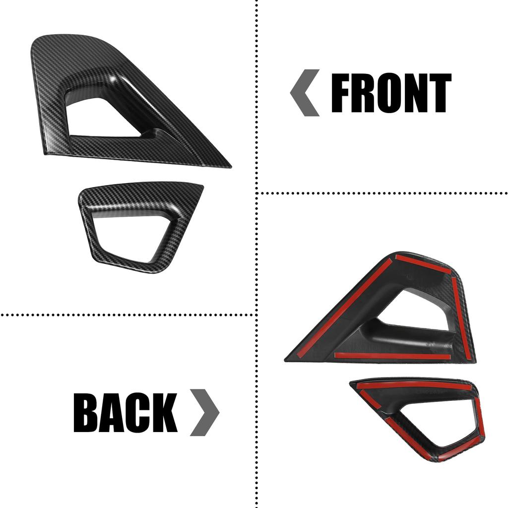 ACROPIX Console Center Armrest Cover Trim for Chevrolet Camaro C7 (2014-2020), Plastic Interior Panel, Carbon Fiber Pattern, Custom Fit, 2 Pieces