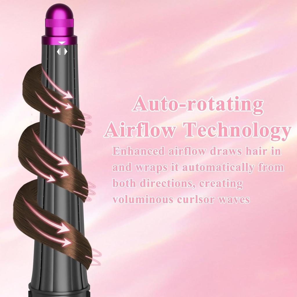 Applicable to Dyson curling iron curling iron wind 20mm tapered air nozzle 360 ° turning head hair dryer curling air nozzle rose red