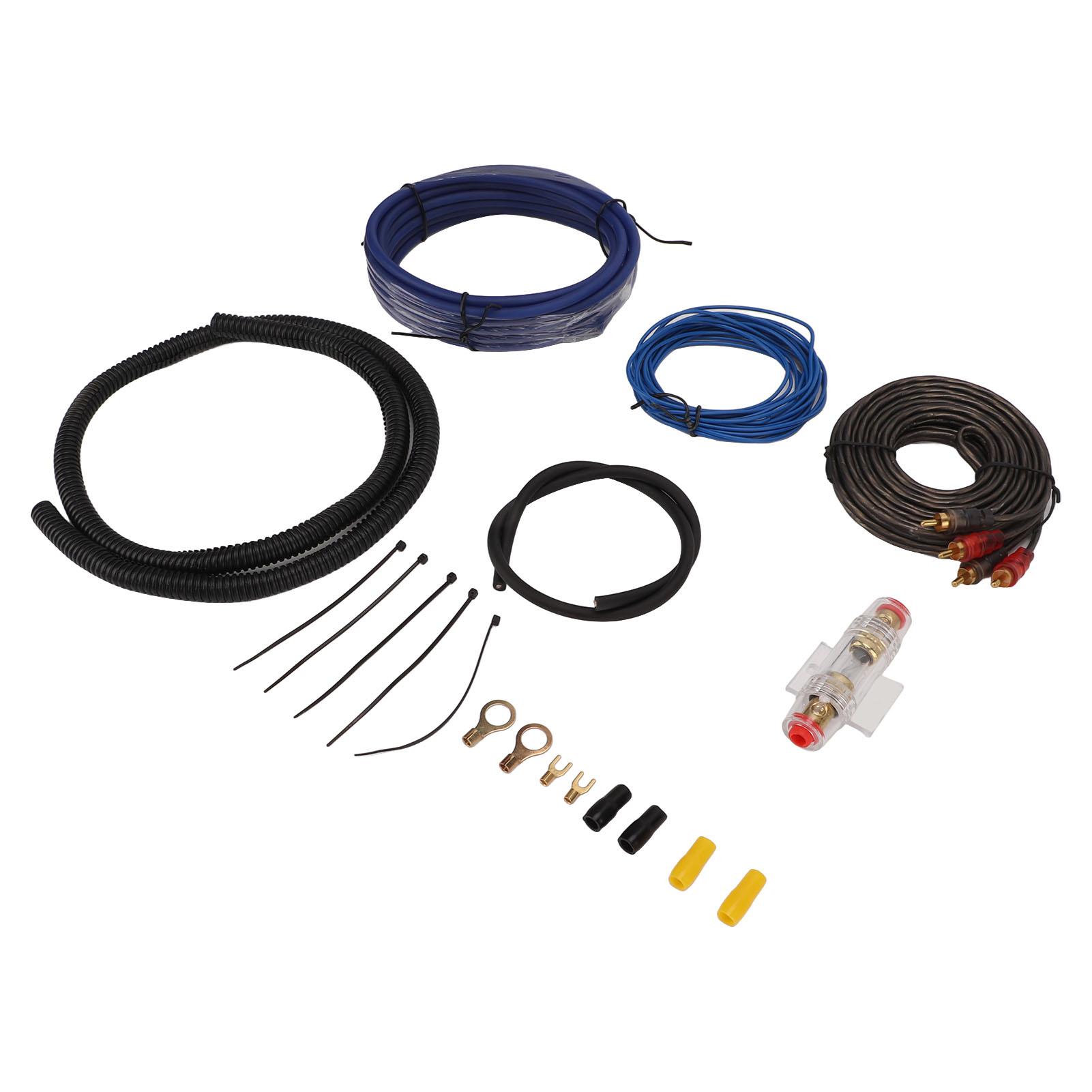 

Комплект кабелей питания автомобильного усилителя с аудиокабелем, заземляющим проводом, сильфонным шлангом для автомобильного динамика, сабвуфера