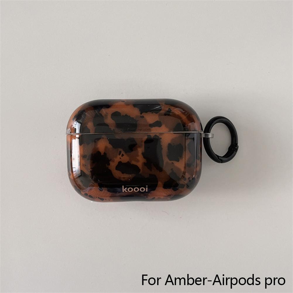 Stylish Dark Color Tortoiseshell Amber Glossy Cover Case For AirPods 1 2 3 4 Pro AirPods Pro 2 Shockproof Protective Case