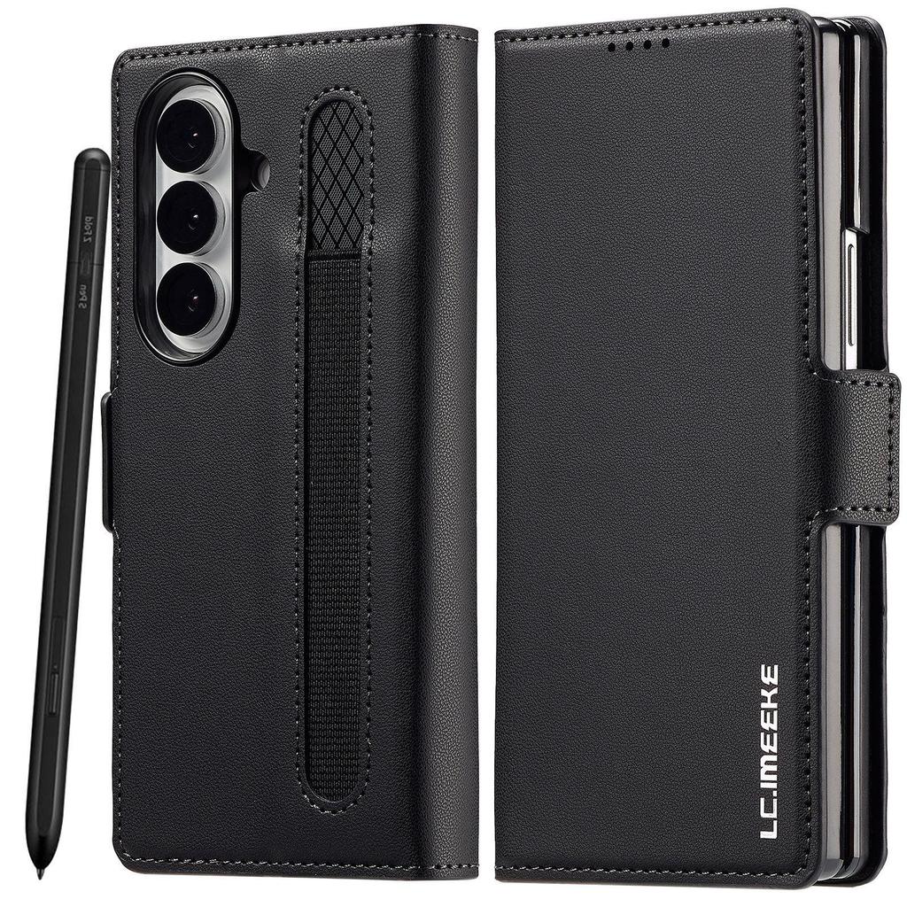 Compatible Galaxy Z Fold7/6/5/4 Leather Wallet Phone Case