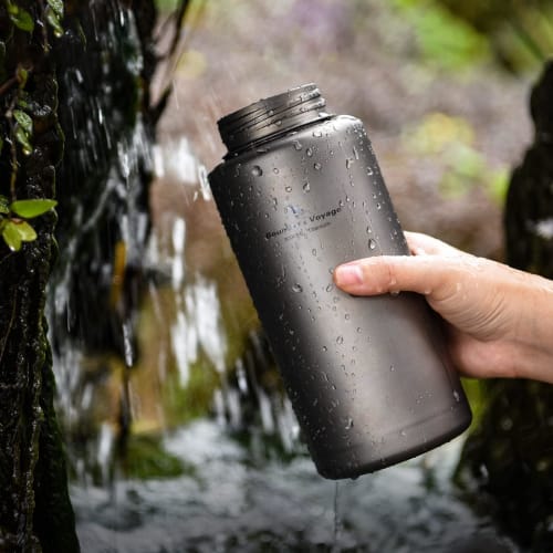 Boundless Voyage Titanium Water Bottle, Large Capacity 1000ml, Campfire Bottle, Lightweight, Durable, Rust-Resistant, Antibacterial, Wide Mouth, for H