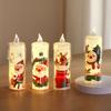 4pcs LED Crystal Transparent Candle Electronic Candle Light Christmas Atmosphere Light Children's Gift Bedroom Nightlight