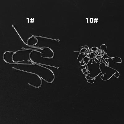 100 Stück Angelhaken mit doppeltem Widerhaken für Salzwasser, Süßwasser, Kohlenstoffstahl