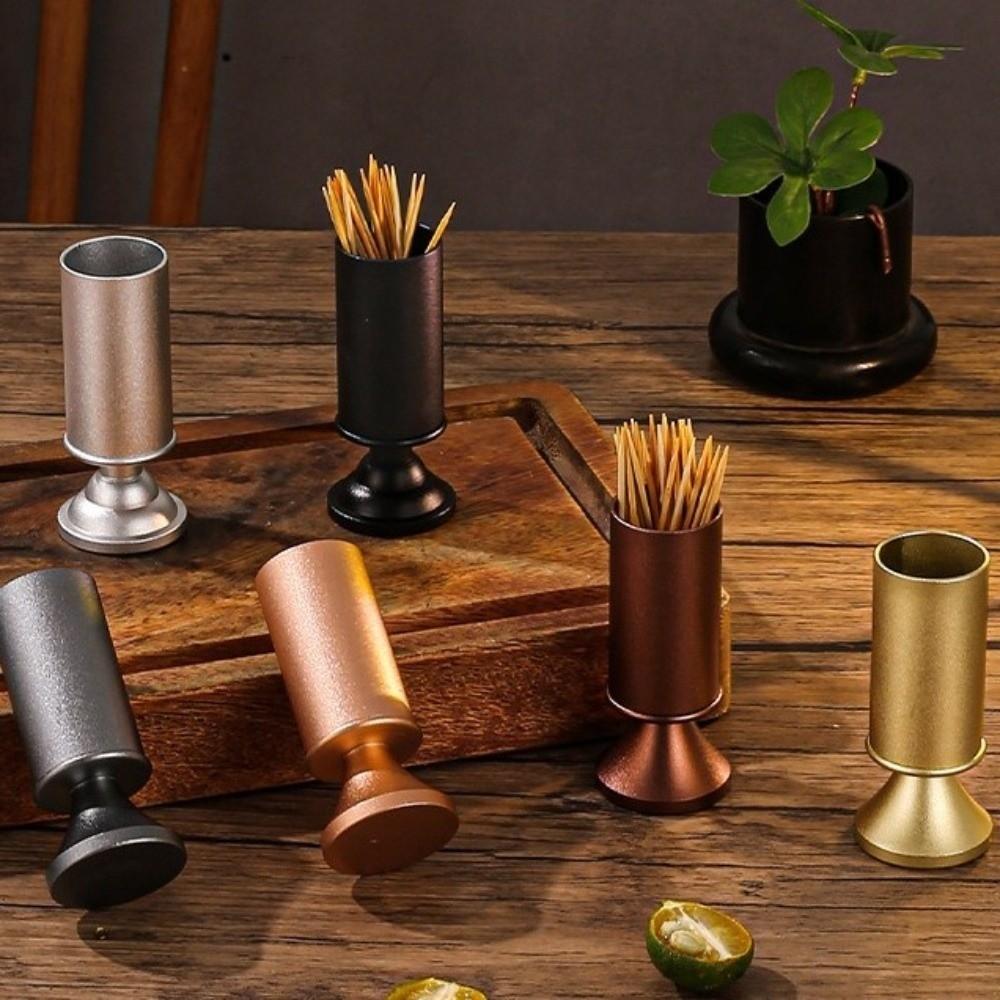 Luxury Toothpick Stand Aluminum Zinc Zinc Alloy Fruit Skewers Storage Box Toothpick Holder  Restaurants