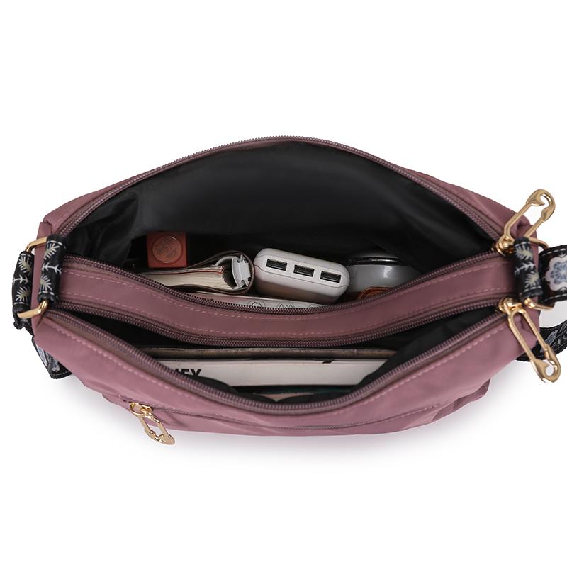 Women's Patchwork Shoulder Bag Large Capacity Nylon Crossbody Bag