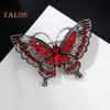 Women Brooch Retro Hollow Butterfly Shape Rhinestone Decor Anti-slip Wear-resistant Suit Coat Collar Hat Scarf Decoration Clothes Pin Prom Party