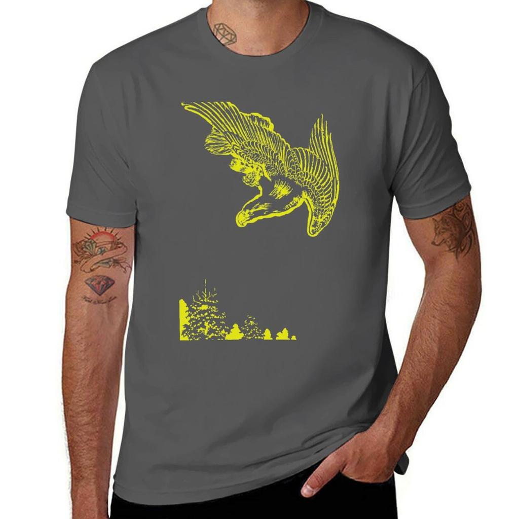 Minimalized Eagle In Flight Against A Snowy Sky Tshirt Moisture Control Sports Tee