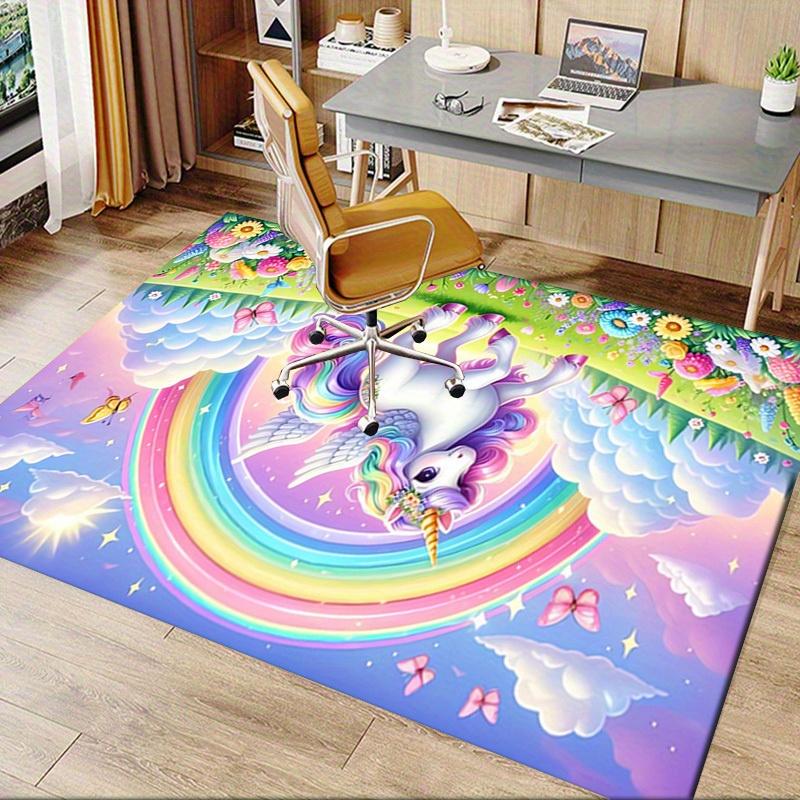 Office Carpet: Magical Unicorn Rainbow Perfect for Sofa Protection & Chair Coverage