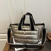 Large Capacity Puffer Tote Bag Space Cotton Multiple Pockets Lightweight Space Shoulder Bag Nylon Versatile