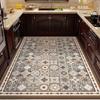 Kitchen Rug PVC Leather Waterproof Floor Mat Large Size Carpet Oil-proof Non-slip Foot Mats American Retro Home Decoration Rugs