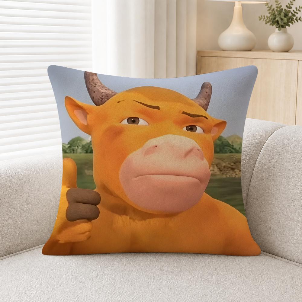 Cute Fictional Character Niulai Soft Plushs Fluffy Throw Pillow Cases For Sofa Bedroom Home Decor