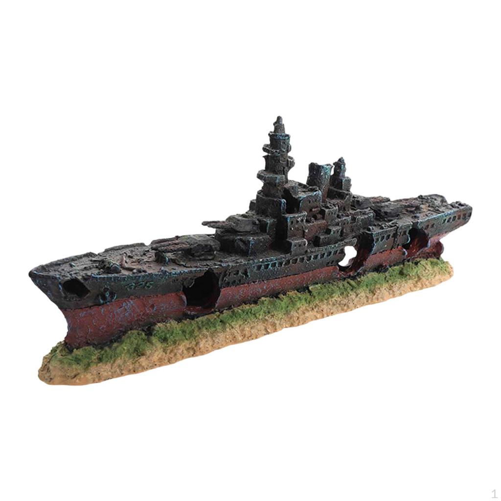 Aquarium Shipwreck Decoration Fish Tank Ornament Background Favors Micro Landscape Home Resin