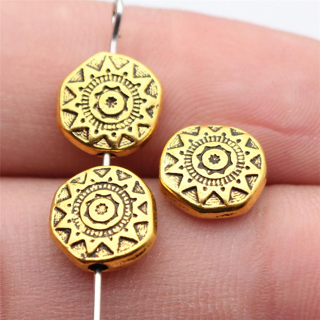 Geometric Small-Hole Spacer Beads Mini Antique Bronze Zinc Alloy Jewelry Making Fix Bead Position Style Bead Spacers