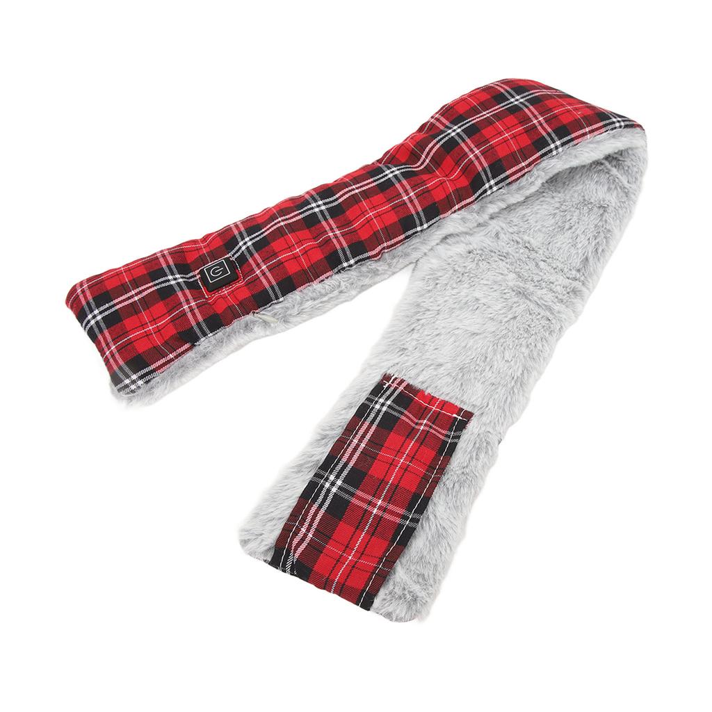 Electric Heating Scarf Stylish Smart Warm Thickened 3 Speeds Temperature Control USB Heated Scarf for Winter Red
