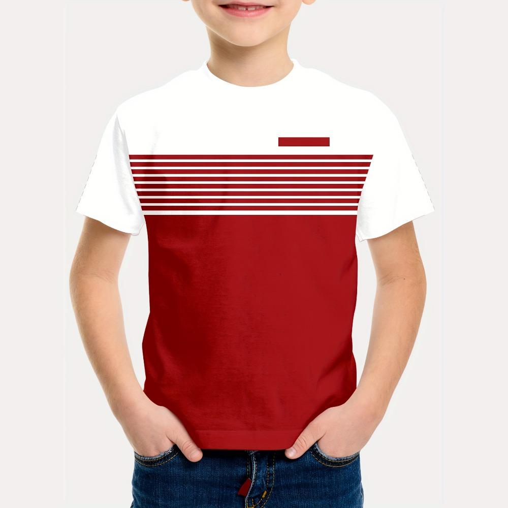 Kids Boys Clothes Simple Paris Letter Print Short Sleeve T Shirt Children Boys  Casual Comfortable Tees Children Top