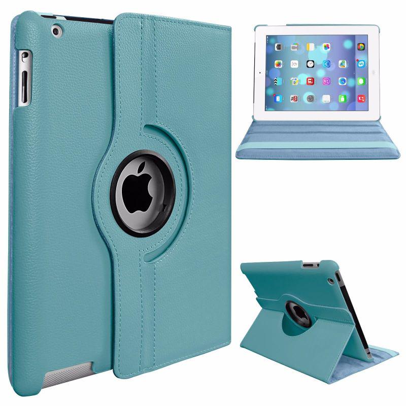 360 Grad drehbarer Ständer PU Leder Hülle Cover für Apple iPad2 iPad3 iPad4
