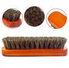 Premium Horsehair Leather Shoe Brush - Solid Wood, Soft Brown-Red Bristles, Ideal for Cleaning and Dusting.