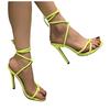 Sandals Fashion Women Summer Flock Cross Straps Comfortable Thin High Heels Shoes Peep Toe Breathable Sandals Banquet Party Shoe