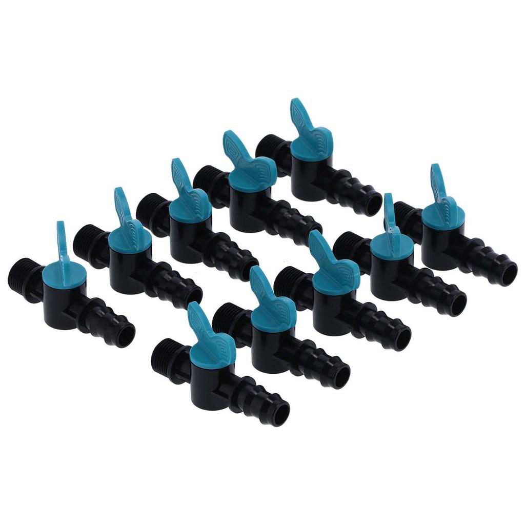 50PCS 20x1/2in Male Thread Irrigation Switch Valve Gate Valves for Garden Drip Irrigation