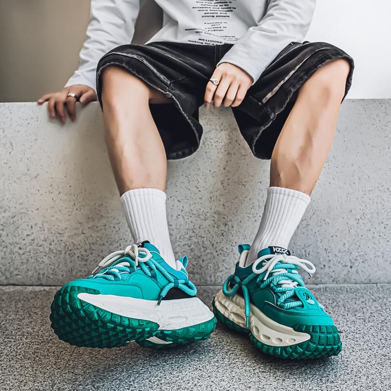 Men's hiking shoes new large size fashion casual sports shoes men's overalls thick sole sneakers breathable running men's shoes