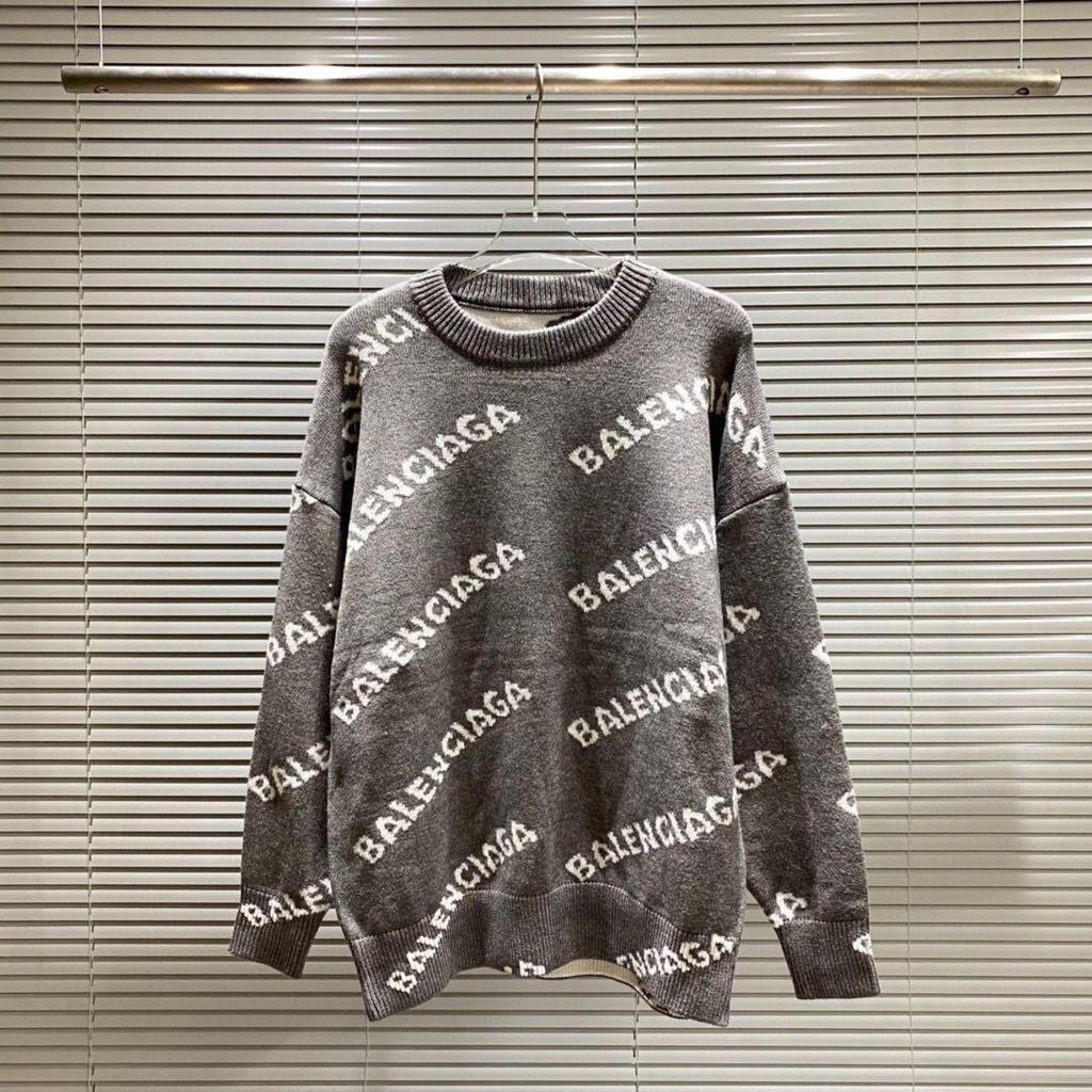 Unisex-Strickpullover mit Rundhalsausschnitt und Allover-Logo (Modelljahr 2025) – Lockere Passform, lässiger Stil
