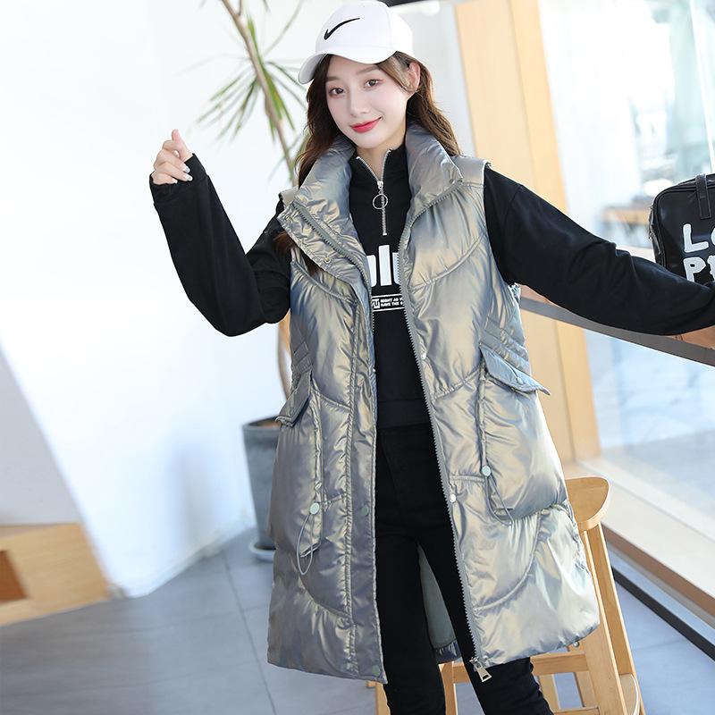 Winter Korean version down cotton vest women's  clothes sleeveless glossy thickened vest vest jacket women