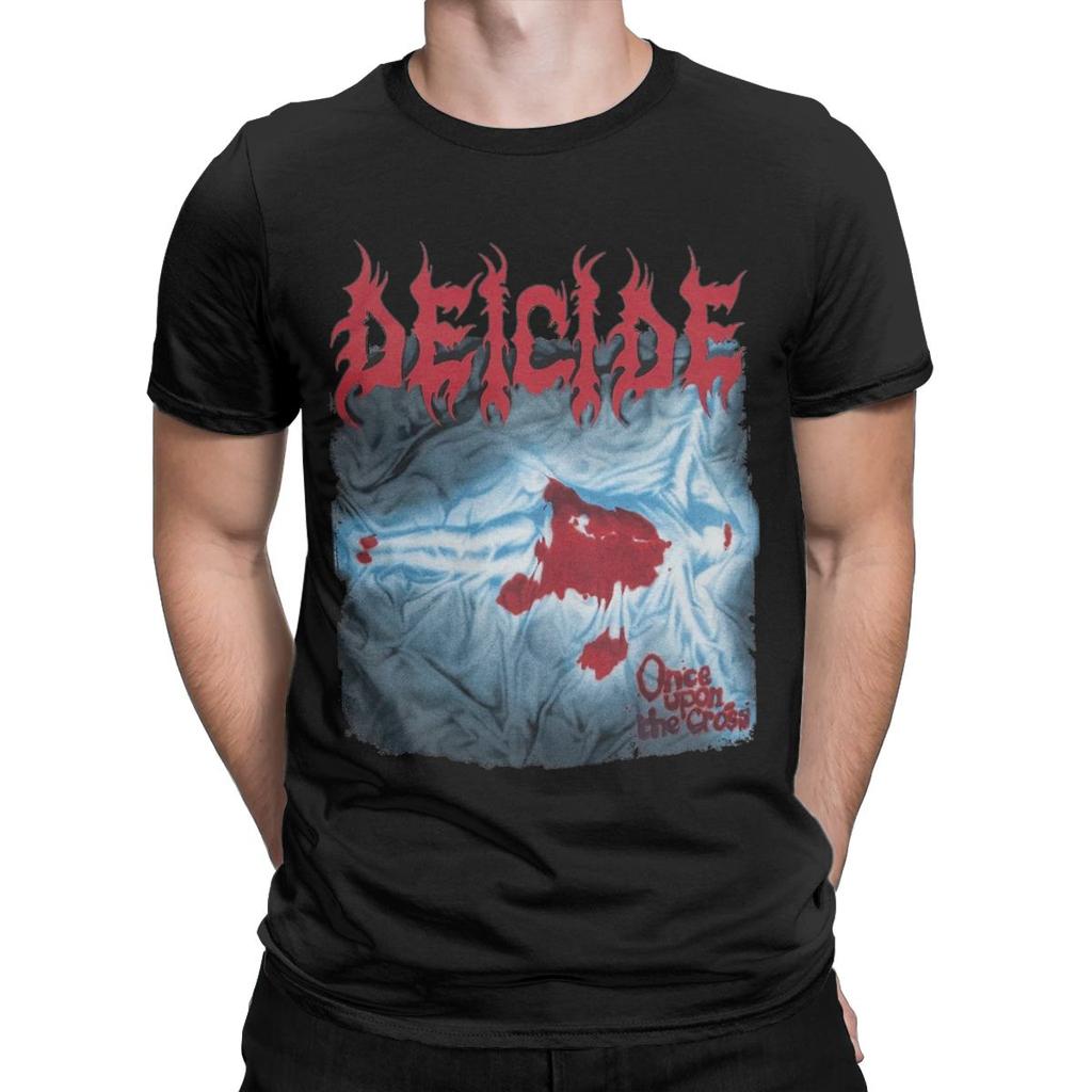 Funny Deicide T-Shirt Men Crew Neck Pure Cotton T Shirts Band Short Sleeve Tees Plus Size Clothing