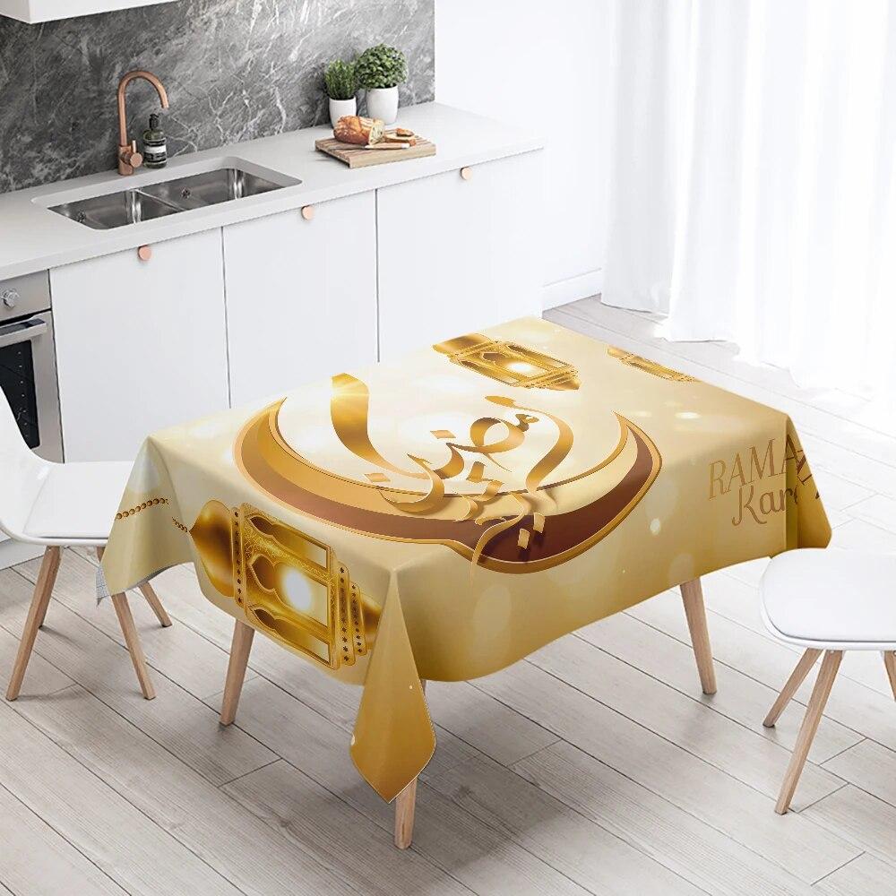 

Рамадан Мубарак Домашний Декор Скатерть Исламская Мусульманская Мечеть Рамадан Карим Декоративная Скатерть Водонепроницаемая и Устойчивая к Пятнам 100x160cm