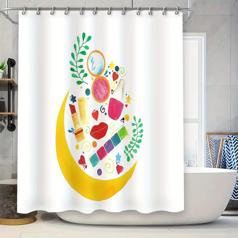 

Bathroom Shower Curtain Floral Pattern Waterproof Decor Vintage Farmhouse Rustic Washable Fabric Liner W60H190(CM)-1 Pcs