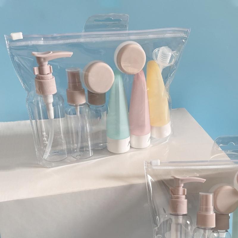 Travel Refillable Bottle Set Spray Lotion Shampoo Shower Gel Tube Bottling Cosmetic Empty Liquid Container Portable Tool